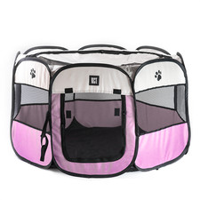 FABRIC PET PLAY PEN LARGE PINK