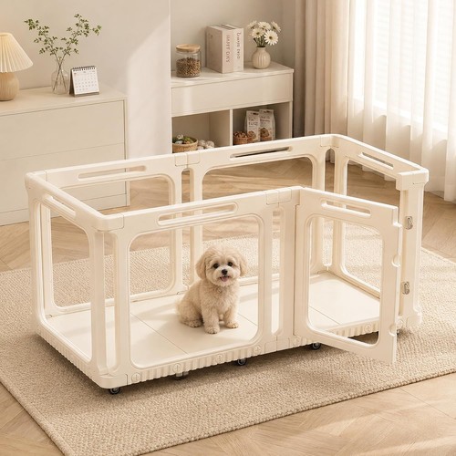 Movable acrylic dog - dog, playpen
